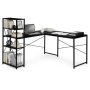 Bolzz Ugaoni radni sto sa policama – Black LOFT ModernHome - slika 2