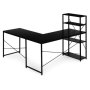 Bolzz Ugaoni radni sto sa policama – Black LOFT ModernHome - slika 4