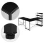 Bolzz Ugaoni radni sto sa policama – Black LOFT ModernHome - slika 5