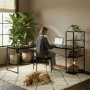 Bolzz Ugaoni radni sto sa policama – Black LOFT ModernHome - slika 1