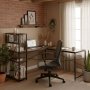 ModernHome Ugaoni radni sto sa policama – Walnut LOFT - slika 1