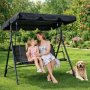 MultiGarden Baštenska ljuljaška za 3 osobe sa tendom – Black - slika 3