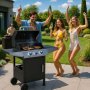 MultiGarden Baštenski plinski roštilj 10,2 kW – velika rešetka, 3 gorionika, termometar i regulator - slika 2