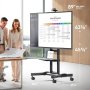 ONKRON Mobile TV Stand for 50-83” TVs with Wheels Shelves Height Adjustable Rolling TV Cart, Black - slika 3