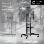 ONKRON Mobile TV Stand for 50-83” TVs with Wheels Shelves Height Adjustable Rolling TV Cart, Black - slika 4