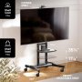 ONKRON Mobile TV Stand for 50-83” TVs with Wheels Shelves Height Adjustable Rolling TV Cart, Black - slika 5