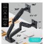 ONKRON Dual Monitor Stand for 13''-32'' Screens up to 8 kg, Black - slika 3