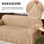 HOMEMATES Retro Pokrivač za dvosede i kauče od 145cm do 185cm - Braon - slika 3