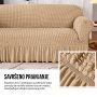 HOMEMATES Retro Pokrivač za dvosede i kauče od 145cm do 185cm - Braon - slika 5