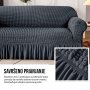 HOMEMATES Retro Pokrivač za dvosede i kauče od 145cm do 185cm - Siva - slika 5