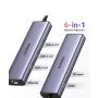 UGREEN Revodok CM512 (15598) 6-u-1 USB-C Hub sa Gigabit Ethernetom - slika 1