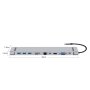 KETTZ Tip C HUB KT-1101G 111 4K HDMI VGA USB*3 SDTF USB-CPD AUX LAN - slika 2
