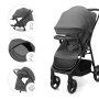 KINDERKRAFT Kolica za bebe sa tacnom TRIG 3 GREY - slika 2