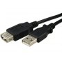 FAST ASIA Kabl USB A - USB A M/F (produžni) 1.8m crni - slika 1