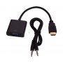 FAST ASIA Adapter HDMI (M) - VGA D-sub (F) + Audio kabl 3.5mm (M/M) crni - slika 1