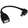 FAST ASIA Kabl USB OTG (USB A - USB Micro-B F/M) ugaoni crni - slika 1