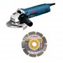 BOSCH plavi alat GWS 1000 (125 mm) ugaona brusilica + 1x dijamantski disk „Professional for Universal” - slika 1