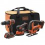 BLACK&DECKER BCK31S1S, akumulatorska bušilica, ubodna testera i delta brusilica + poklon torba - slika 1