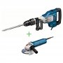 BOSCH plavi alat GSH 11 VC + GWS 9-125, Profesionalni elektro-pneumatski čekić za štemovanje sa SDS-plus prihvatom plus ugaona brusilica - slika 1
