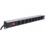 INTELLINET 19 Power Strip 8-Sockets German type produzni kabl sa zastitom crni - slika 2