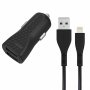 Energizer CAR CHARGER LW 3.4A 2USB+Lightning Cable Black - slika 1