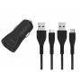 Energizer CAR CHARGER LW 2.4A 2USB+USB-C2.0 +Micro Cable Bk - slika 1