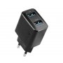 PROMATE BIPLUG 12W zidni punjac 2 USB port crni - slika 1