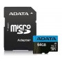 ADATA UHS-I MicroSDXC 64GB class 10 + adapter AUSDX64GUICL10A1-RA1 - slika 1