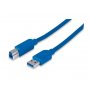 MANHATTAN Kabl USB 3.0 A Muški /B Muški, 2m, plavi - slika 1