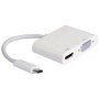 E-GREEN Adapter USB 3.1 tip C (M) - HDMI + VGA (F) beli - slika 1