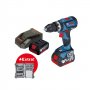 BOSCH plavi alat GSB 18V-60C Akumulatorska vibraciona bušilica - odvrtač  2x4,0Ah + 31-delni set - slika 1
