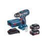 BOSCH plavi alat GSR 18-2-LI Akumulatroska bušilica / odvrtač 2x4Ah + brzi punjac u L-Boxxu - slika 2