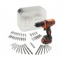 BLACK&DECKER BDCDD12A80T Akumulatorska bušilica odvijač 10.8 Li-Ion + limenka + pribor - slika 1