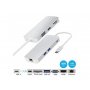 FAST ASIA Adapter-konvertor TIP C na VGA+HDMI+SD/MICRO SD+RJ 45+2xUSB3.0+TIP C - slika 1