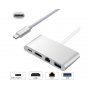 E-GREEN Adapter USB Tipc C - HDMI + USB 3.0 + Tip C + RJ45 (F) - slika 1