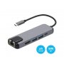 OSTALI Adapter-konverter TIP-C na HDMI+2xUSB3.0+TIP-C+RJ45 - slika 1