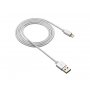 CANYON MFI-3 Charge & Sync MFI braided cable with metalic shell, 1m, White, by Apple - slika 2