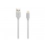CANYON MFI-3 Charge & Sync MFI braided cable with metalic shell, 1m, White, by Apple - slika 1