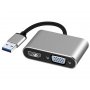 FAST ASIA Adapter-konvertor USB 3.0 na HDMI+VGA - slika 1