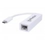 MANHATTAN Adapter USB 3.1 Gen 1 Type-C Muški/GLAN RJ45 Ženski, beli - slika 1