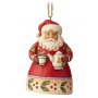JIM SHORE Mini Santa With Teapot Hanging Ornament Figure - slika 1