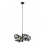 LUNA 115 LUSTER 6*E14 BLACK/SMOKED GLASS - slika 1
