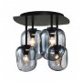 LUNA 107 LUSTER 4*E14 BLACK/SMOKED GLASS - slika 1