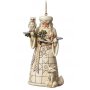 JIM SHORE White Woodland Santa Hanging Ornament Figure - slika 1