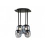 LUNA 104 LUSTER 4*E14 BLACK/SMOKED GLASS - slika 1