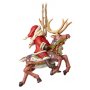 JIM SHORE Santa Riding Reindeer Hanging Ornament Figure - slika 1
