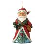 JIM SHORE Wonderland Santa Holly Hanging Ornament Figure - slika 1