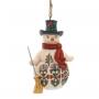 JIM SHORE Wonderland Snowman Hanging Ornament Figure - slika 1