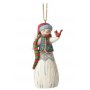 JIM SHORE Folklore Santa W/Birdhouse Hanging Ornament Figure - slika 1