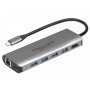 PROMATE UNIPORT-C USB Type C hub sivi - slika 1